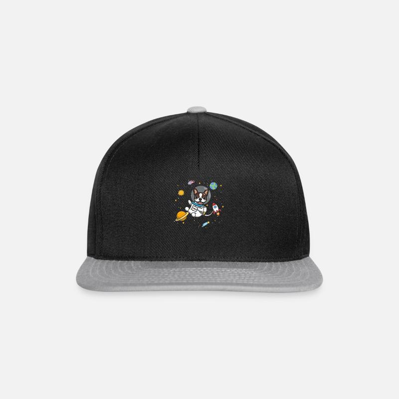 Brauner Boston Terrier - Snapback Cap - Schwarz/Grau