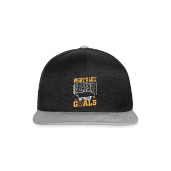Soccer Lover - What's Life Without Goals Soccer - Snapback Cap - black/grey - Front