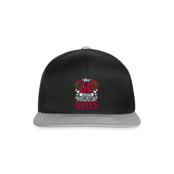 Vor 60 Jahren Dachte Gott Sich Ich Mach Mal Was - Snapback Cap - Schwarz/Grau - Vorne