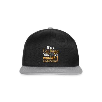 Cat Paws Cat Lover - C’est une chose de chat que vous ne voudriez pas - Casquette snapback - noir/gris - Devant