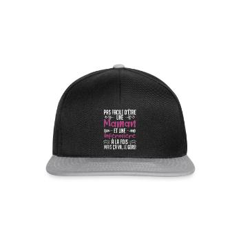 pas facile d'être une maman et une Infermière. - Casquette snapback - noir/gris - Devant