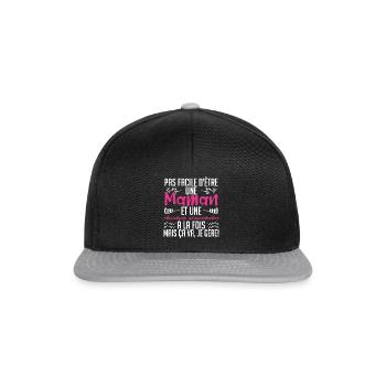 d'être une maman et une Assistante administrative. - Casquette snapback - noir/gris - Devant