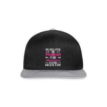 pas facile d'être une maman et une Auxiliaire. - Casquette snapback - noir/gris - Devant
