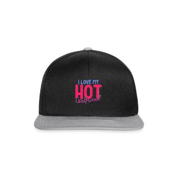 I Love My Hot Girlfriend - Snapback Cap - black/grey - Front