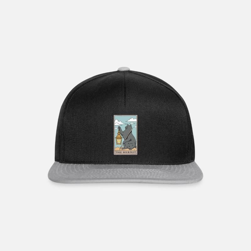 Katze Der Eremit Tarotkarten Design für einen Taro - Snapback Cap - Schwarz/Grau