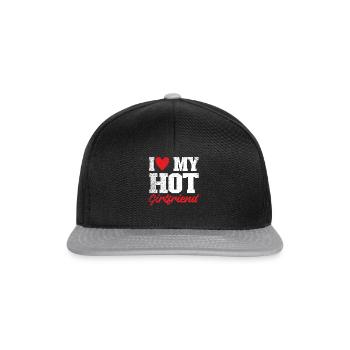 I Love My Hot Girlfriend - Snapback Cap - black/grey - Front