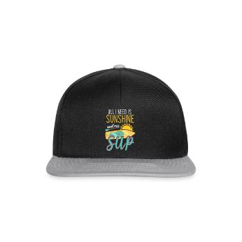 Tout ce dont j’ai besoin, c’est de soleil et de mon SUP Stand-up Paddle - Casquette snapback - noir/gris - Devant
