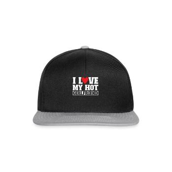 I Love My Hot Girlfriend - Snapback Cap - black/grey - Front