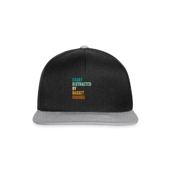 Facilement distrait par Basset Hounds - Casquette snapback - noir/gris - Devant