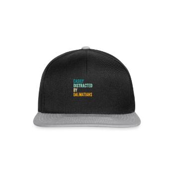 Easily Distracted By Dalmatians - Snapback Cap - black/grey - Front