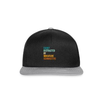 Easily Distracted By Miniature Schnauzers - Snapback Cap - black/grey - Front