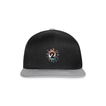 Numéro 2e couleur Splash - Casquette snapback - noir/gris - Devant