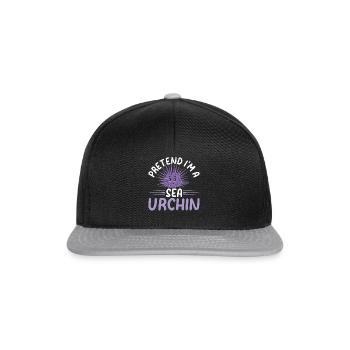 Pretend I'm A Sea Urchin - Cute Sea Urchin Lover - Snapback Cap - Schwarz/Grau - Vorne