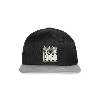 Les Légendes Sont Nés En Décembre 1960, Cadeau. - Casquette snapback - noir/gris - Devant