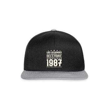 Les Légendes Sont Nés En Décembre 1987, Cadeau. - Casquette snapback - noir/gris - Devant