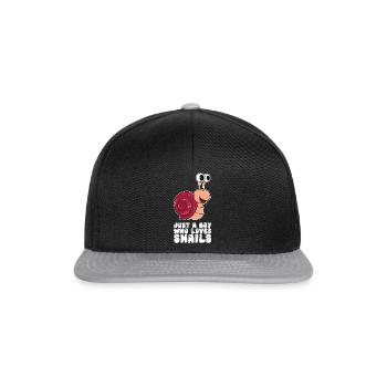 Just a boy who loves snails - Snapback Cap - black/grey - Front