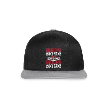 Boxing Grandma is my Name Boxing is my Game - Boxi - Snapback Cap - Schwarz/Grau - Vorne