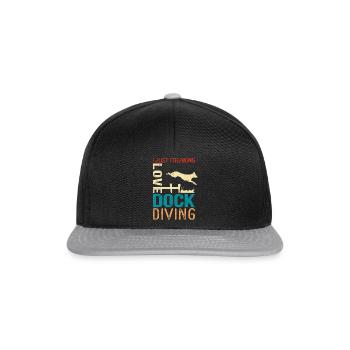 Dock Diving Dog Sports Gift - Snapback Cap - black/grey - Front