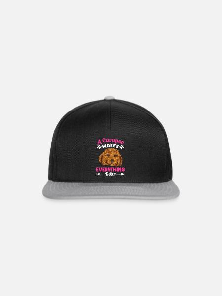 Cavapoo Cavoodle Capoodle Hund - Snapback Cap - Schwarz/Grau