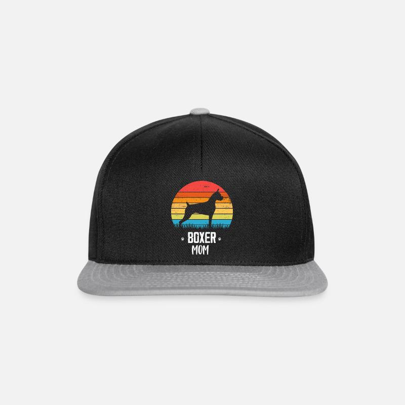 Boxer Dog - Snapback Cap - black/grey