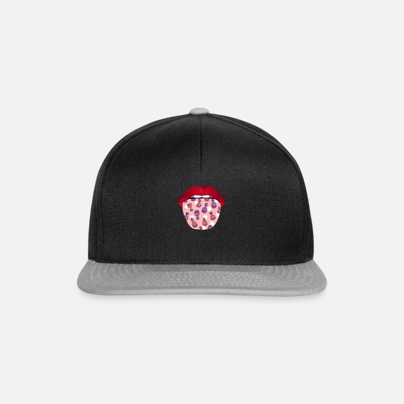 Schach Lippen - Snapback Cap - Schwarz/Grau