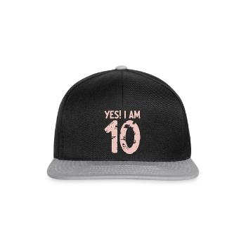 Space Astronaut Kids Birthday 10 Years Old 10th Bi - Snapback Cap - Schwarz/Grau - Vorne