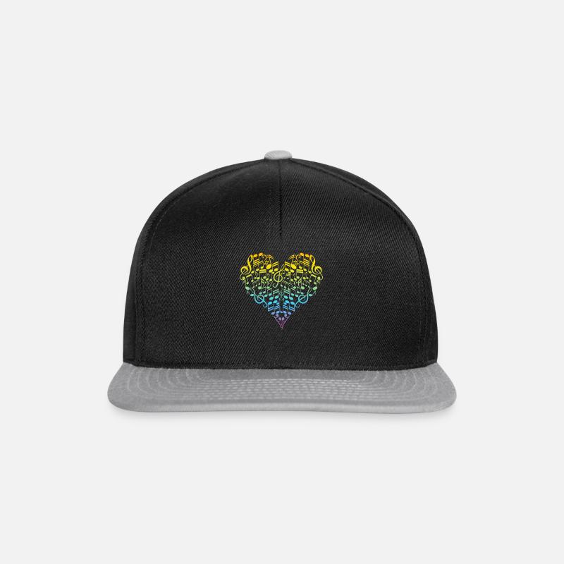 Musical Instrument Music Notes Many Guitar Element - Snapback Cap - Schwarz/Grau