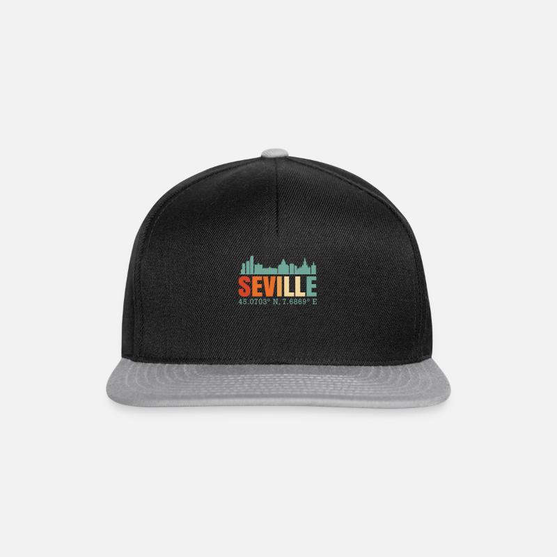 Sevilla Spanien Skyline - Snapback Cap - Schwarz/Grau