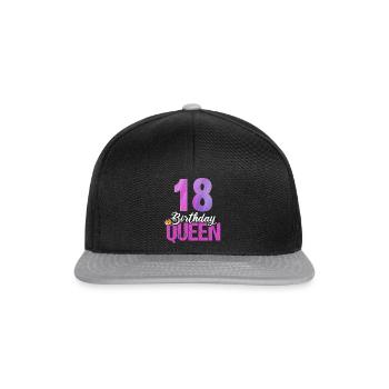 18 ans 18 anniversaire Anniversaire Reine d’anniversaire - Casquette snapback - noir/gris - Devant