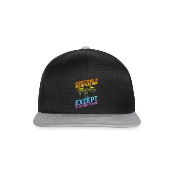 Piano Keyboard - Everything In Moderation Except P - Snapback Cap - Schwarz/Grau - Vorne