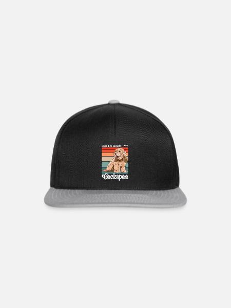 Cockapoo Hund - Snapback Cap - Schwarz/Grau