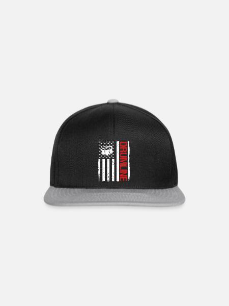 Drumline Trommeln Geschenk - Snapback Cap - Schwarz/Grau