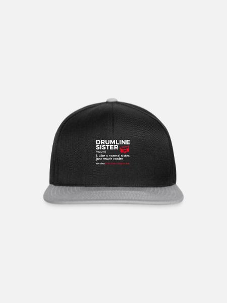 Drumline Trommeln Geschenk - Snapback Cap - Schwarz/Grau