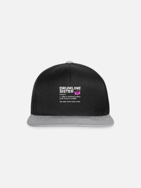 Drumline Trommeln Geschenk - Snapback Cap - Schwarz/Grau
