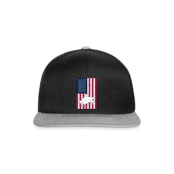 Pianiste Piano Drapeau Américain Pianiste patriotique - Casquette snapback - noir/gris - Devant