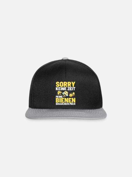 KEINE ZEIT MEIN VOLK BRAUCHT MICH Bienen Honig - Snapback Cap - Schwarz/Grau