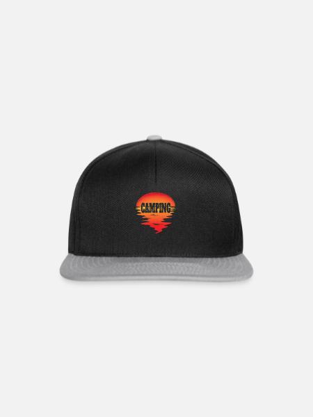 Camper Geschenkidee Camping - Snapback Cap - Schwarz/Grau