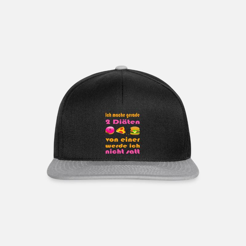 Lustiger Spruch Essen - Snapback Cap - Schwarz/Grau