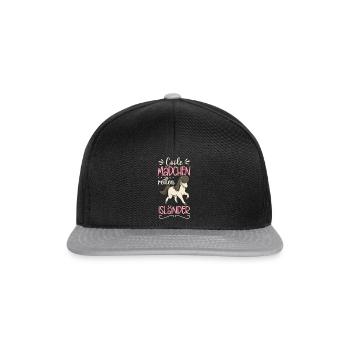 Coole Mädchen reiten Isländer - Snapback Cap - Schwarz/Grau - Vorne