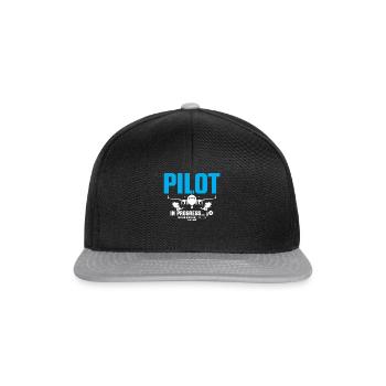 Pilot In Progress Please Wait Loading Plane - Snapback Cap - Schwarz/Grau - Vorne