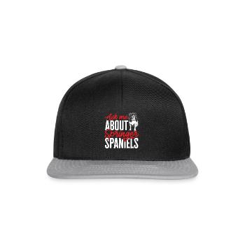 English Springer Spaniel Dog - Snapback Cap - black/grey - Front