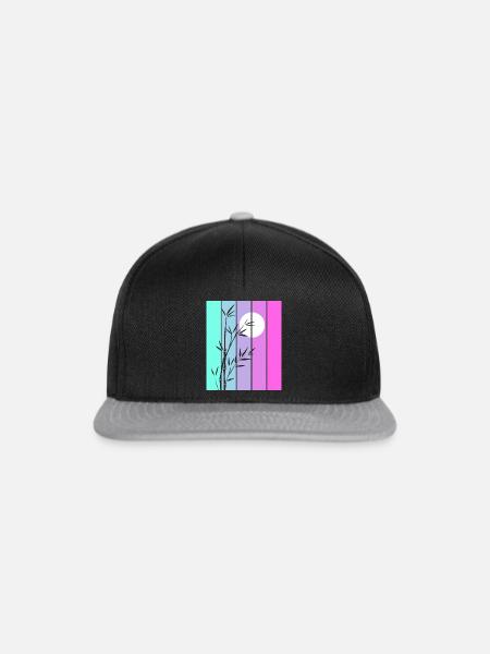 Minimalistischer Bambus - Snapback Cap - Schwarz/Grau