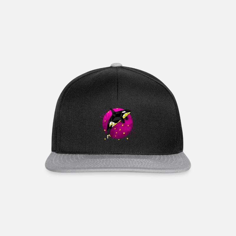 Orca Rhombuses rosa Kreis - Snapback Cap - Schwarz/Grau