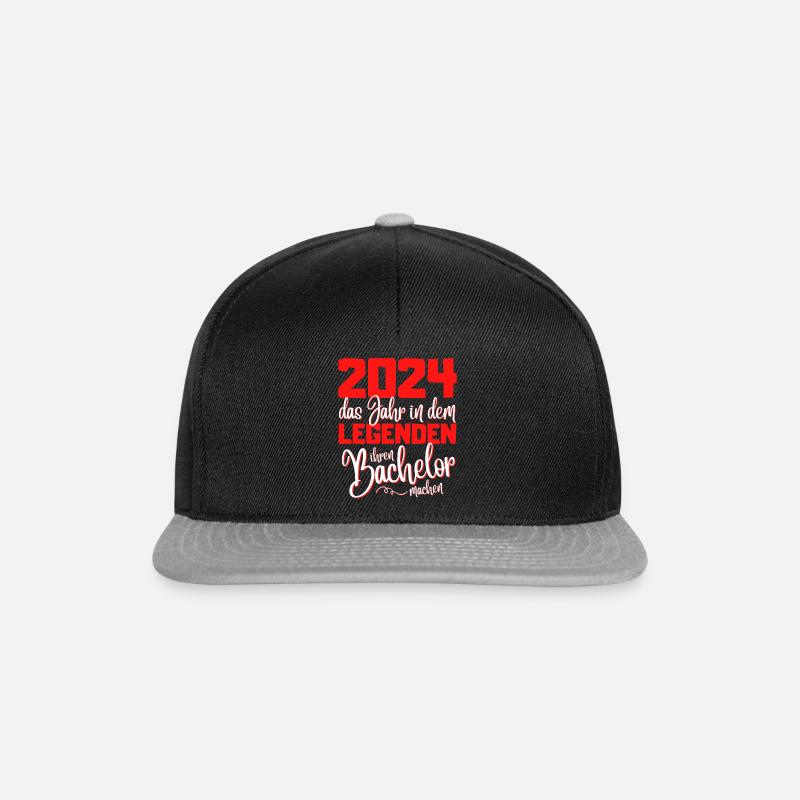 Lustiges Bachelor 2024 Abschluss Legenden - Snapback Cap - Schwarz/Grau