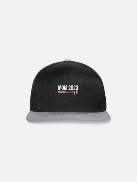 Mom 2023 Loading Shirt Geschenk - Snapback Cap - Schwarz/Grau
