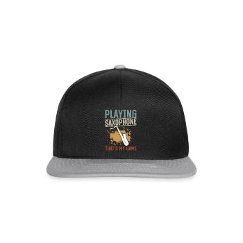 Playing Saxophone That's My Game - Saxophonist Mus - Snapback Cap - Schwarz/Grau - Vorne