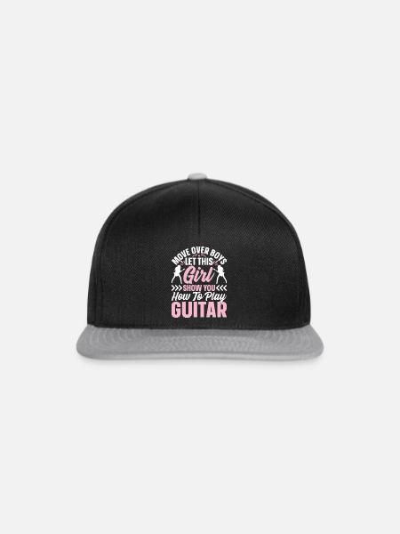 Guitarist Guitar Player Girls - Girl Guitar Player - Snapback Cap - Schwarz/Grau