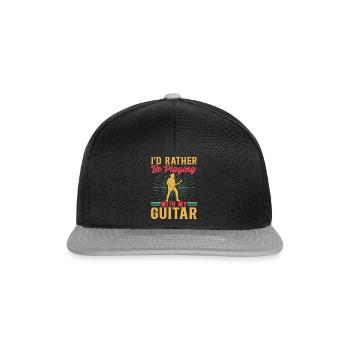 Bassiste - Je préfère jouer avec mon gui - Casquette snapback - noir/gris - Devant