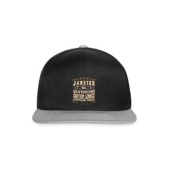 Vintage Janvier 54 ans. anniversaire janvier. - Casquette snapback - noir/gris - Devant