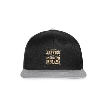 Vintage Janvier 43 ans. anniversaire janvier. - Casquette snapback - noir/gris - Devant